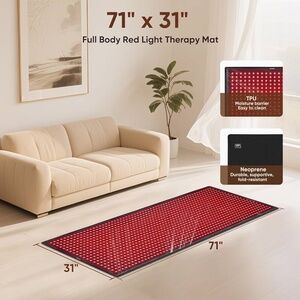 NIB 71”x31” Red Light Mat Multiple Settings